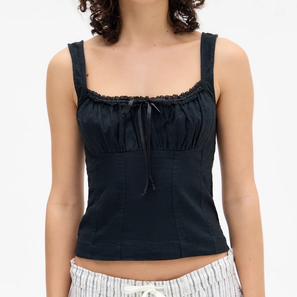 NWOT BDG URBAN OUTFITTERS Black 
Prairie Linen Blend Tank